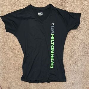 Under Armour Black Coverup with Bold Green Text
